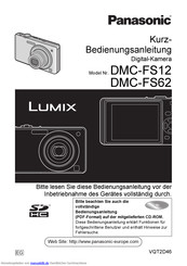 Panasonic DMC-FS62 Kurzanleitung