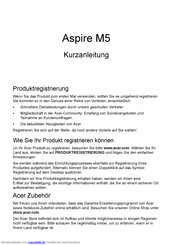 Acer Aspire M5 Kurzanleitung