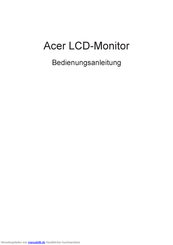 Acer S230HLBBD Bedienungsanleitung