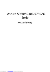 Acer Aspire 5930 Serie Kurzanleitung