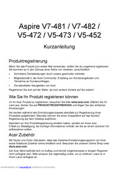 Acer Aspire V5-452 Kurzanleitung