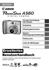 Canon PowerShot A560 Benutzerhandbuch