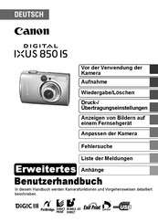 Canon digital IXUS 850 IS Benutzerhandbuch