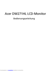 Acer DW271HL Bedienungsanleitung