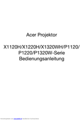 Acer X1320WH Bedienungsanleitung