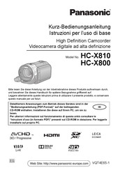 Panasonic HC-X800 Bedienungsanleitung