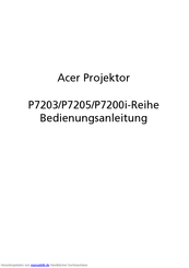 Acer P7205 Bedienungsanleitung