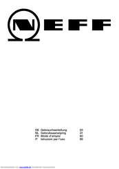 NEFF T4.D80..Serie Gebrauchsanleitung