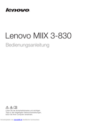Lenovo MIIX 3-830 Bedienungsanleitung