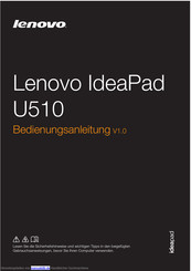 Lenovo IdeaPad U510 Bedienungsanleitung