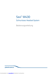 Plantronics Savi W430 Bedienungsanleitung