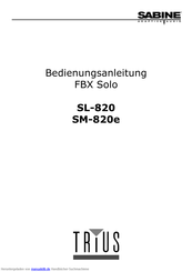 SABINE FBX Solo SM-820e Bedienungsanleitung
