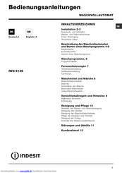 Indesit IWC 6125 Bedienungsanleitungen
