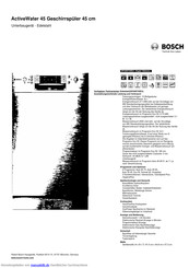 Bosch SPU69T45EU Kurzanleitung