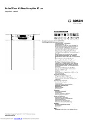Bosch SPI69T45EU Kurzanleitung