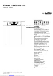 Bosch SPI53M25EU Kurzanleitung