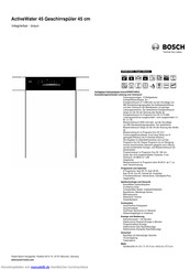 Bosch SPI69T44EU Kurzanleitung