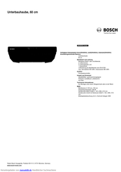 Bosch DHU654U Kurzanleitung