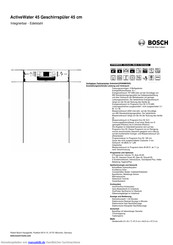 Bosch SPI86M05DE Kurzanleitung
