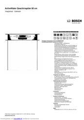 Bosch SMI86N75DE Kurzanleitung