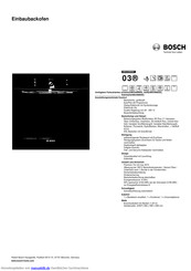 Bosch HBG36B660 Kurzanleitung