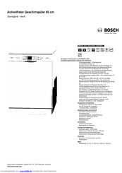 Bosch SMS50L12EU Kurzanleitung