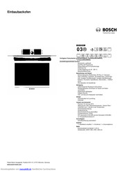 Bosch HBG36B620 Kurzanleitung