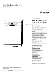 Bosch SMS53N02EU Kurzanleitung