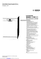 Bosch SMS58N02EU Kurzanleitung