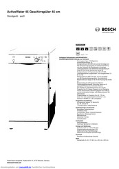 Bosch SPS40E22EU Kurzanleitung