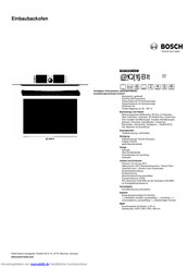 Bosch HBG78B920 Kurzanleitung