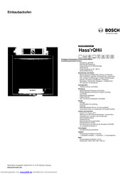 Bosch HBG38B950 Kurzanleitung