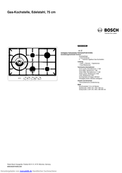 Bosch PCS815C90D Kurzanleitung