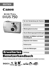 Canon IXUS 750 Benutzerhandbuch