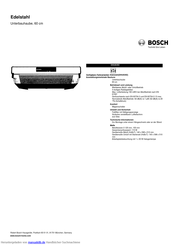 Bosch DHU635D Kurzanleitung