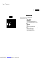 Bosch HBC24D533 Kurzanleitung