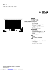 Bosch HMT85GR53 Kurzanleitung