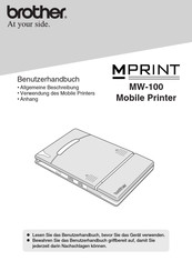 Brother MPRINT MW-100 Benutzerhandbuch