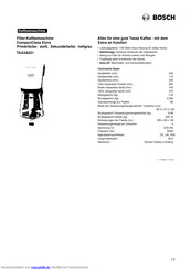Bosch TKA3A031 Kurzanleitung