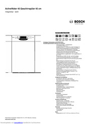 Bosch SPI69T42EU Kurzanleitung