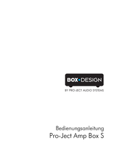 Pro-Ject Audio Systems Amp Box S Bedienungsanleitung