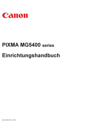 Canon Pixma MG5400 series Einrichtungshandbuch