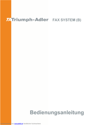TA Triumph-Adler FAX SYSTEM (B) Bedienungsanleitung