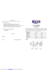 MVVS 5.6 / 690 GLIDER Bedienungsanleitung