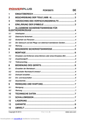 Powerplus POW30075 Handbuch