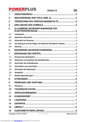 Powerplus POW4110 Handbuch