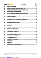 Powerplus POWX0330 Handbuch