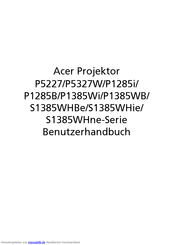 Acer P1385Wi Benutzerhandbuch