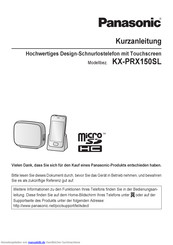 Panasonic kx-prx150sl Kurzanleitung