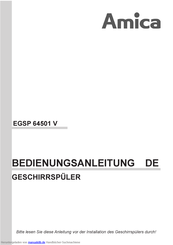 Amica EGSP 64501 V Bedienungsanleitung